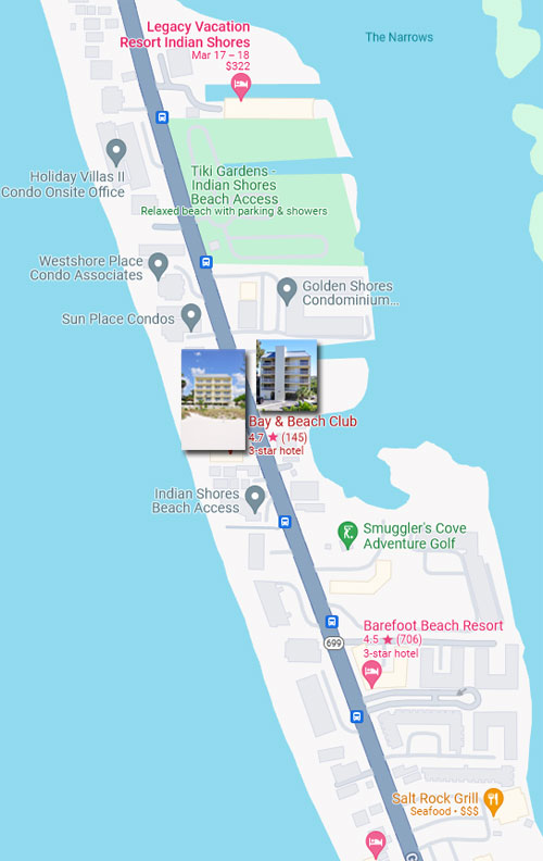 Bay and Beach Resort Map